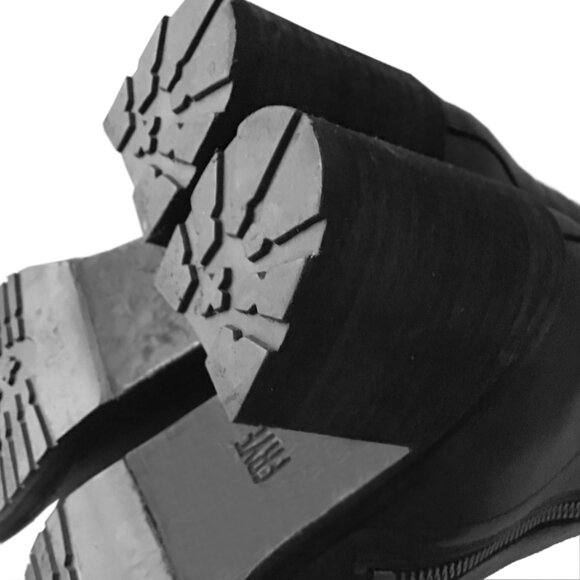 Frye Karen Inside Zip Up Black Real Leather Comfy Chunky Heel Ankle Booties - Picture 12 of 13